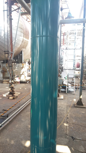 画像:耐火被覆施工